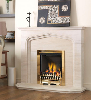 Fireside Southampton Limestone Fireplace Package With Gas Fire
