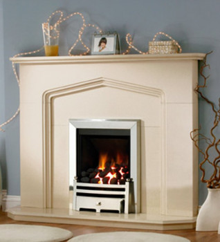 Southampton Marfil Marble Fireplace With Gas Fire