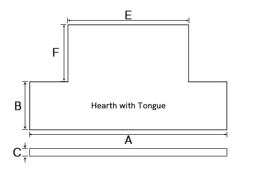 48-inch Olive Slate Tiled Hearth with Tongue