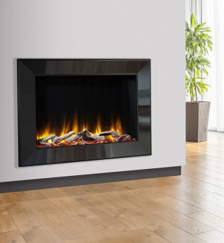 Celsi Ultiflame VR Vader Aleesia Wall Inset Fire. Black Nickel and Black.