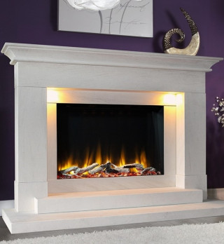 Ultiflame VR Aleesia Limestone Electric Fireplace Suite