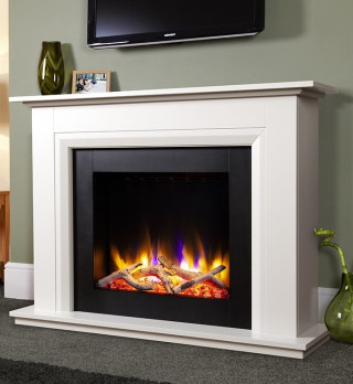 Celsi Ultiflame VR Elara Electric Fireplace Suite - Smooth white