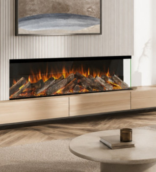 Evonic Volante 1800 Black edition electric fire in a UK living room