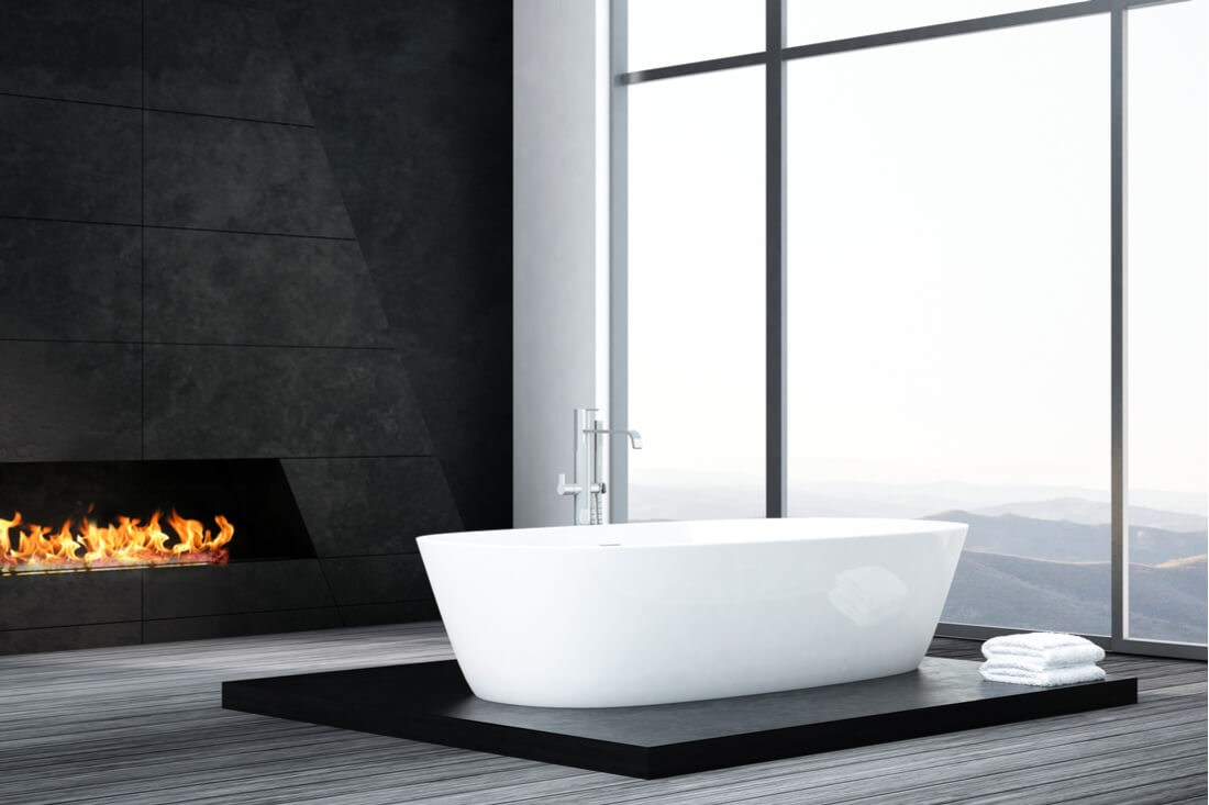 fireplace design trends bathroom