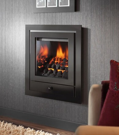 Crystal Fires Royale 4 Sided Hole In the Wall with Gem Gas Fire with coal effect