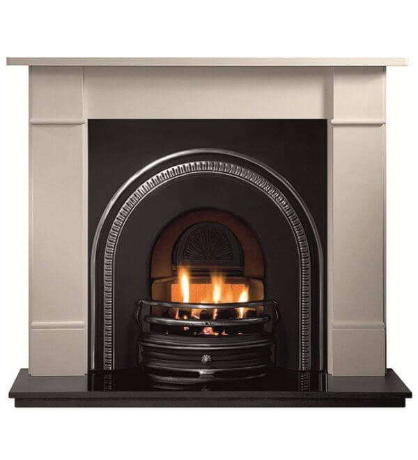 Gallery collection tradition cast iron fire inset with granite hearth