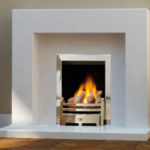 Belgrade Polar White Marble Fireplace With Gas Fire