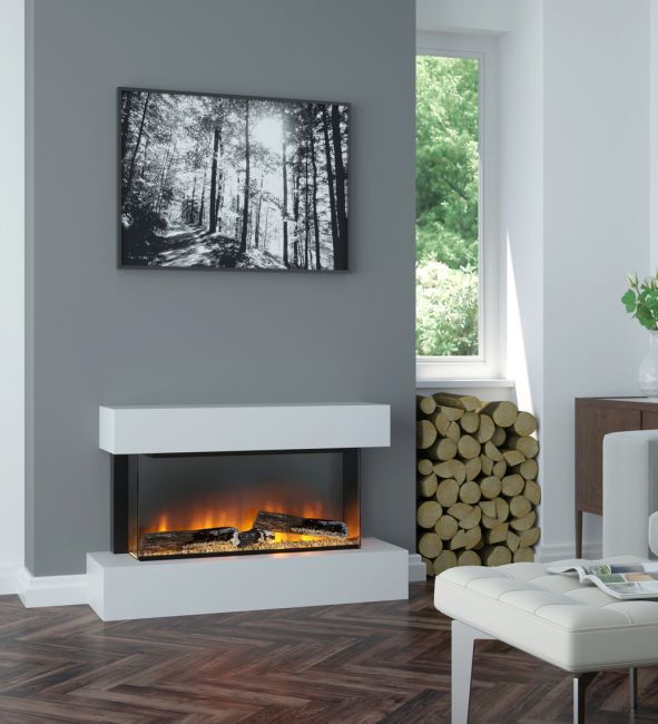 OER Alpine Floor Standing Electric Fireplace Suite