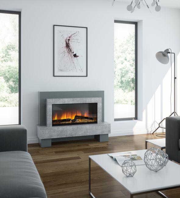 OER California Electric Fireplace Suite with Base