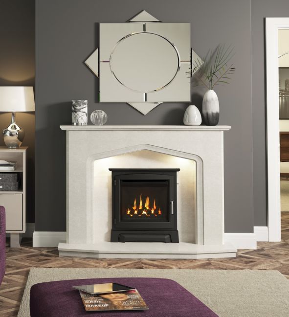 Elgin & Hall Deepline HE Inset Gas Fire with Cast Stove Fascia