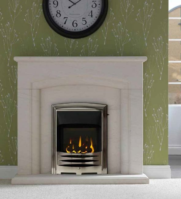 Gallery Carlton Limestone Fireplace Complete with Gas Fire