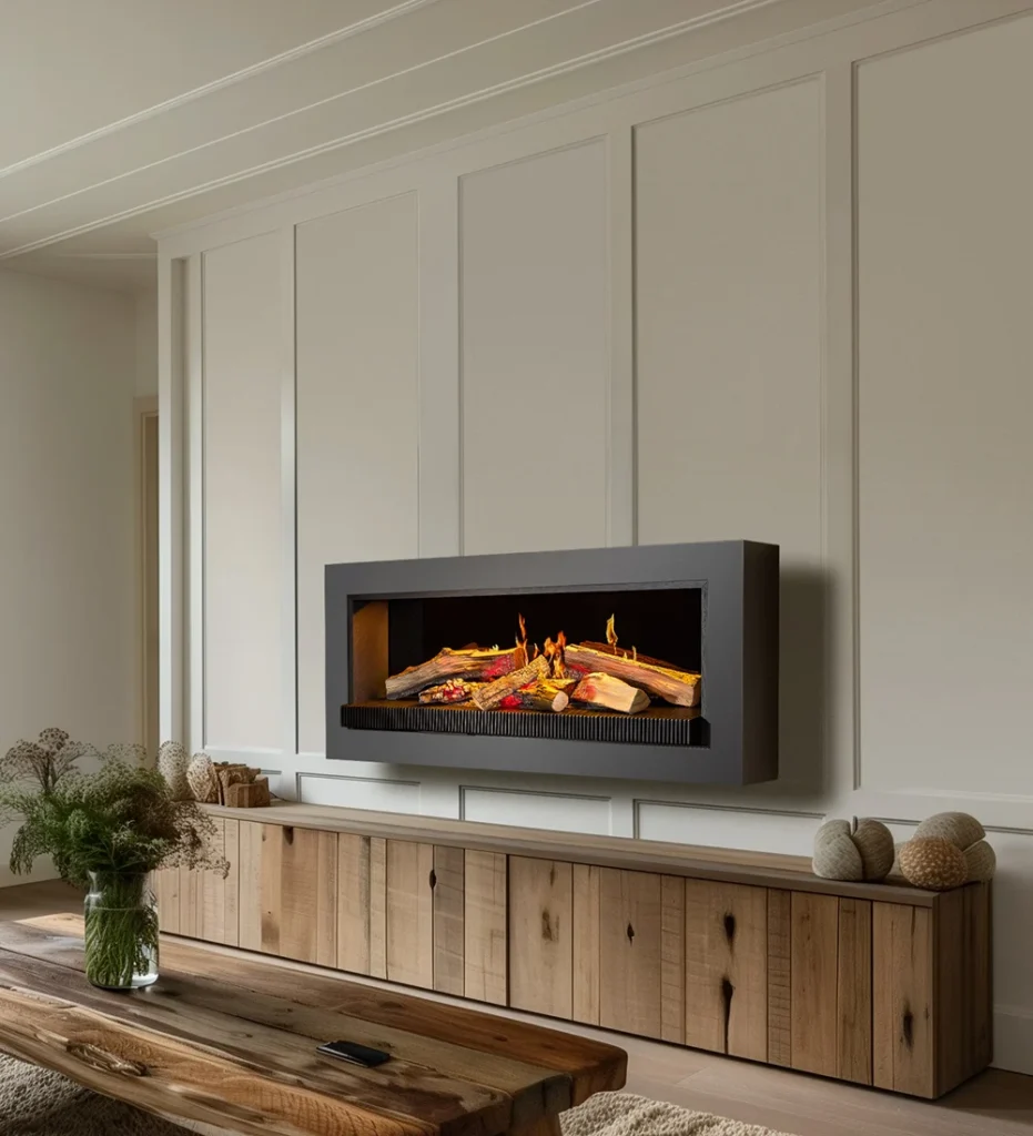Kalfire E-55 Wall Mounted Electric Fire with Design Frame
